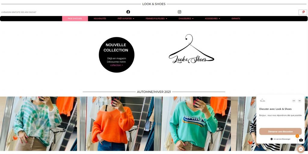 exemple site e-commerce vente vêtements